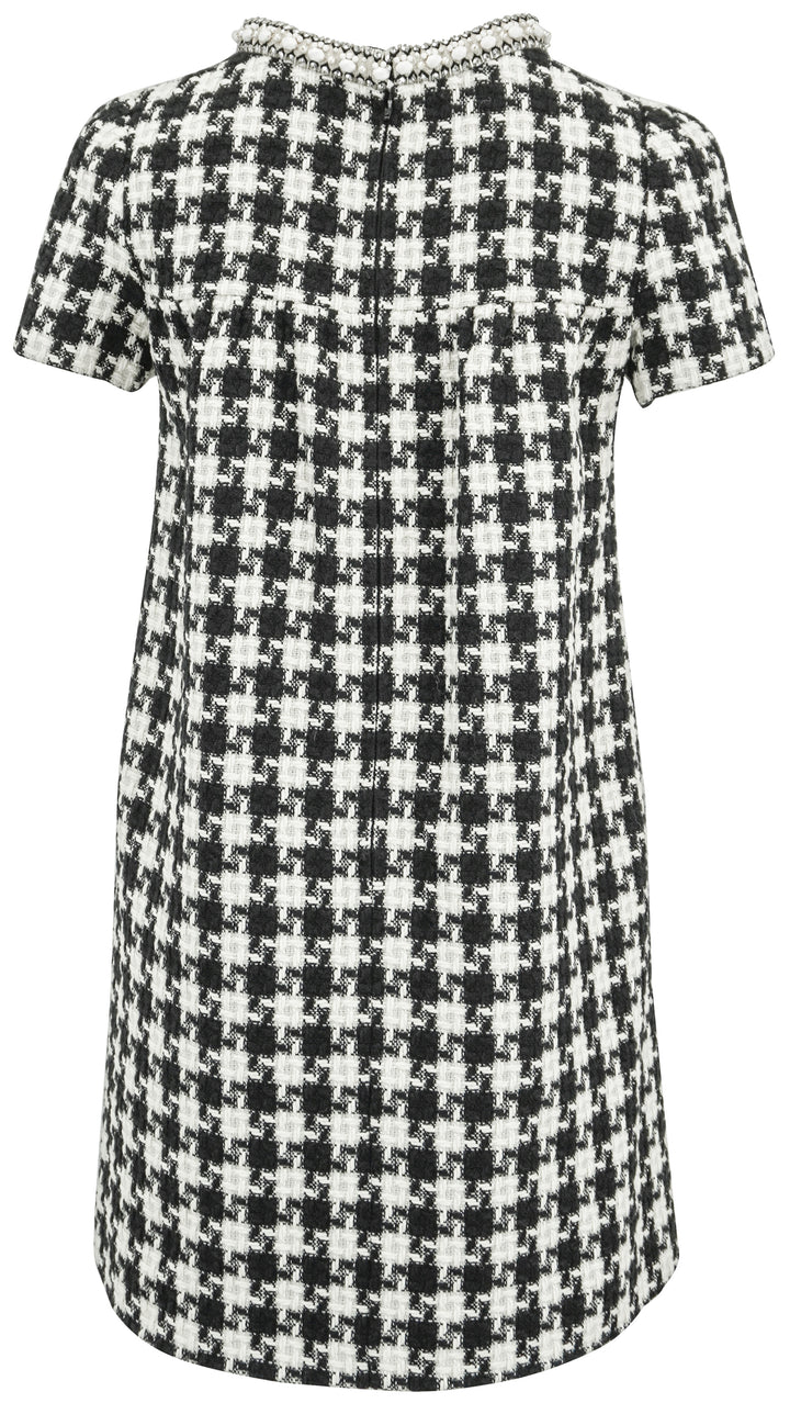 Valentino Light Tweed Dress in Black/White - Discounts on Valentino at UAL