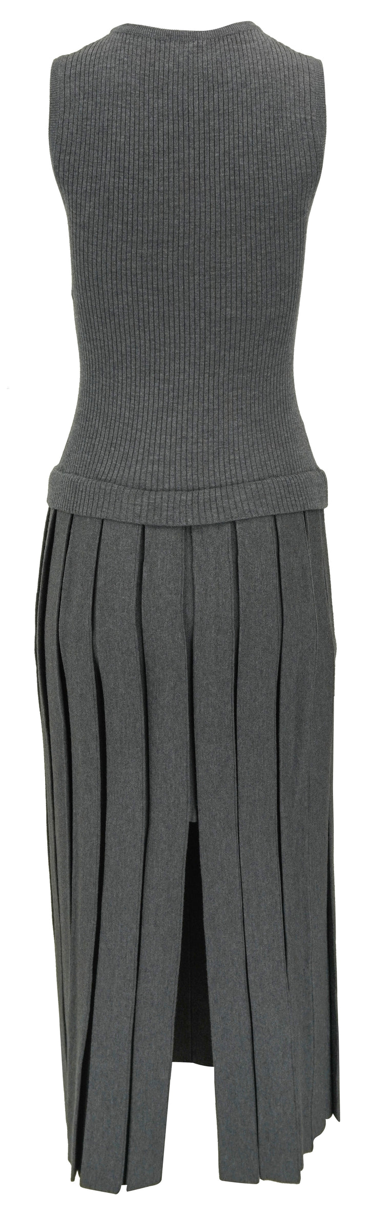 Khaite Cassette Pleated Wool Dress in Grey