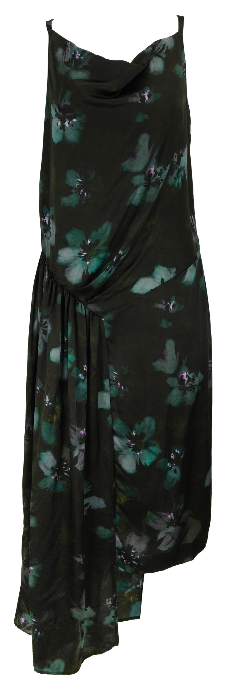 Dries Van Noten Darina Floral Silk Dress in Black Multi