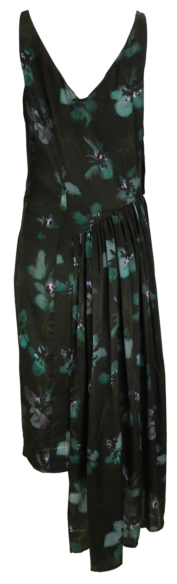 Dries Van Noten Darina Floral Silk Dress in Black Multi