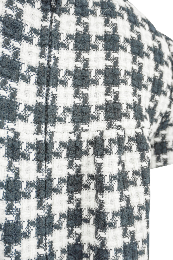 Valentino Light Tweed Dress in Black/White - Discounts on Valentino at UAL