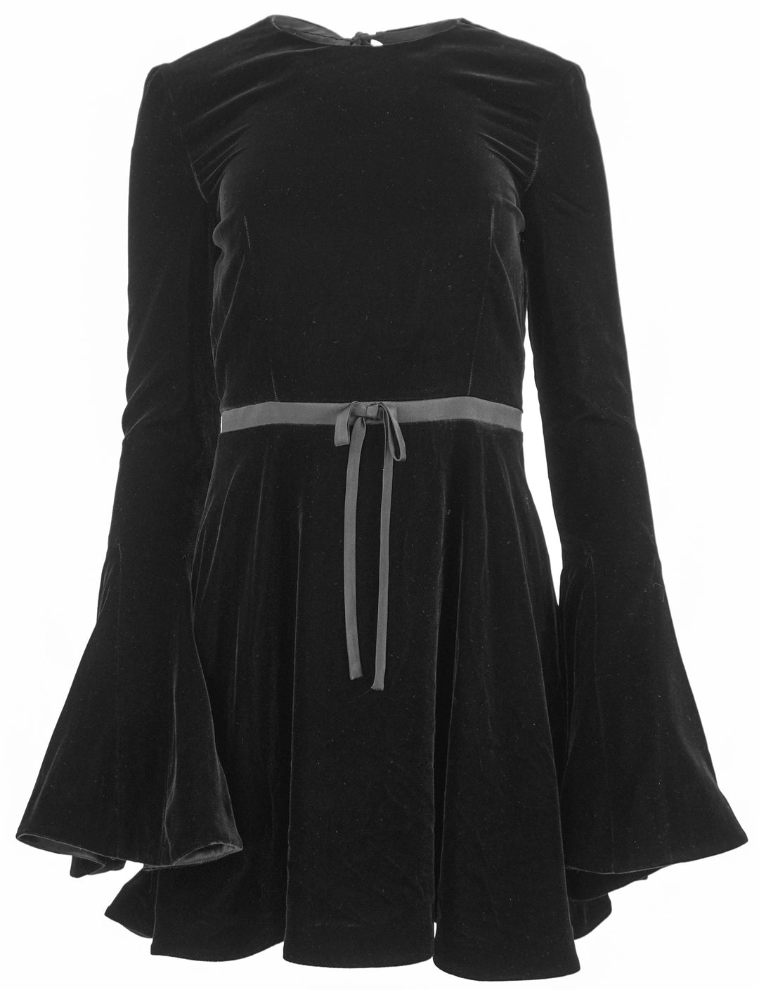 Saint Laurent Velour Fluid Dress in Black - Discounts on Saint Laurent at UAL