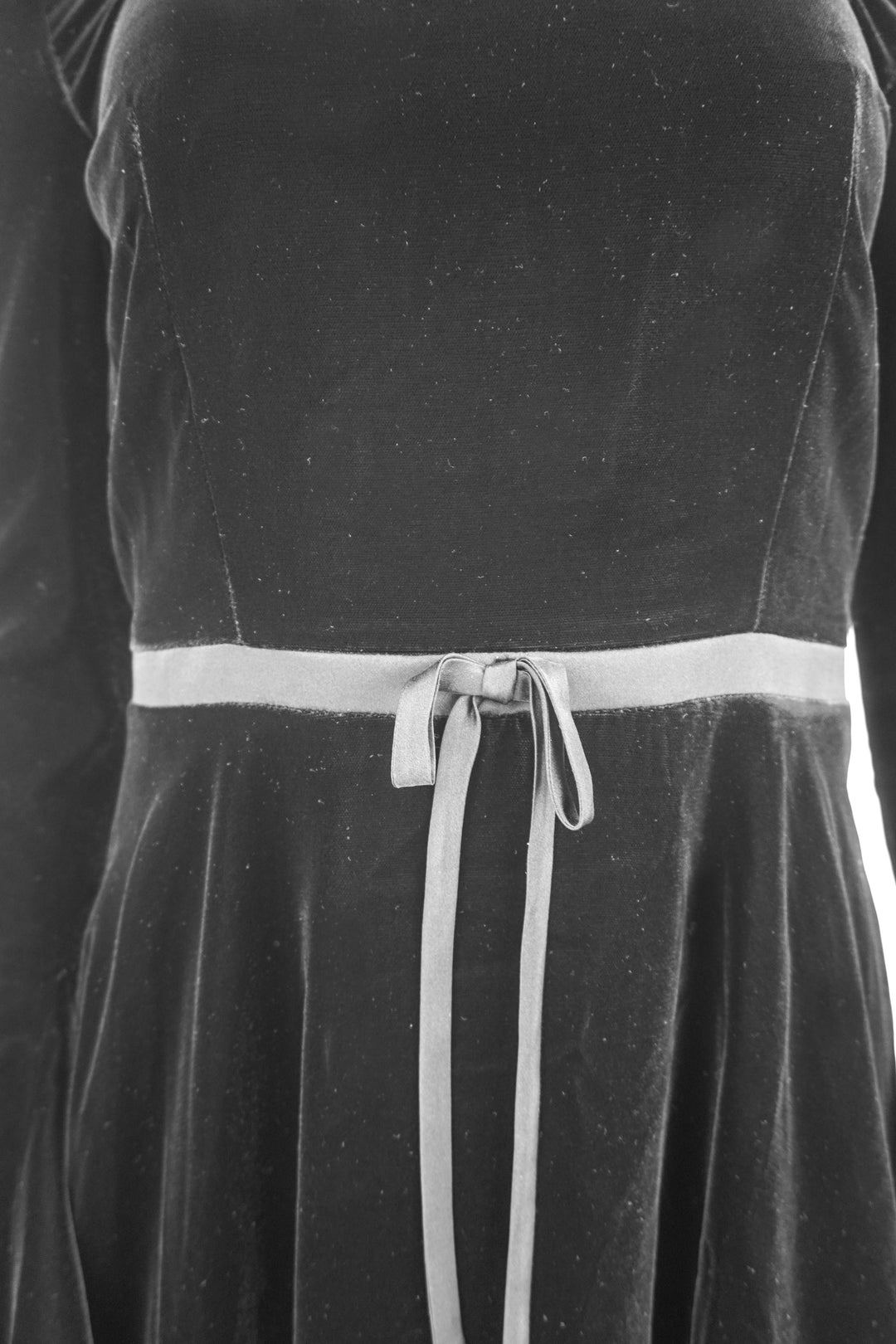 Saint Laurent Velour Fluid Dress in Black - Discounts on Saint Laurent at UAL