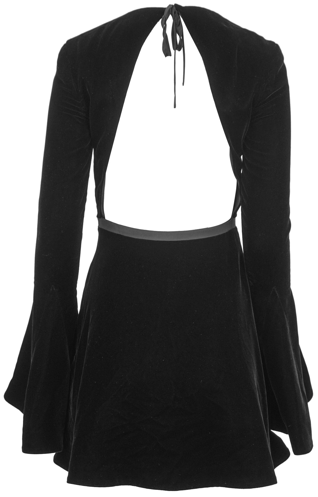 Saint Laurent Velour Fluid Dress in Black - Discounts on Saint Laurent at UAL