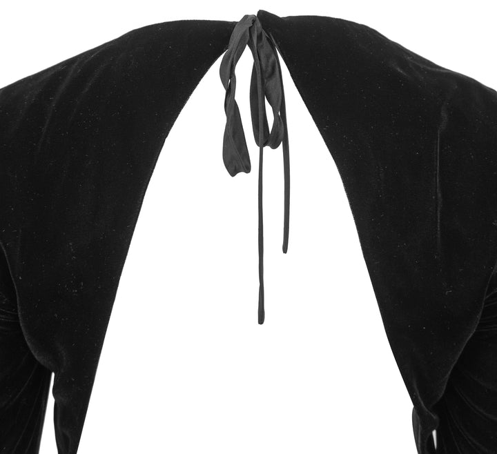 Saint Laurent Velour Fluid Dress in Black - Discounts on Saint Laurent at UAL
