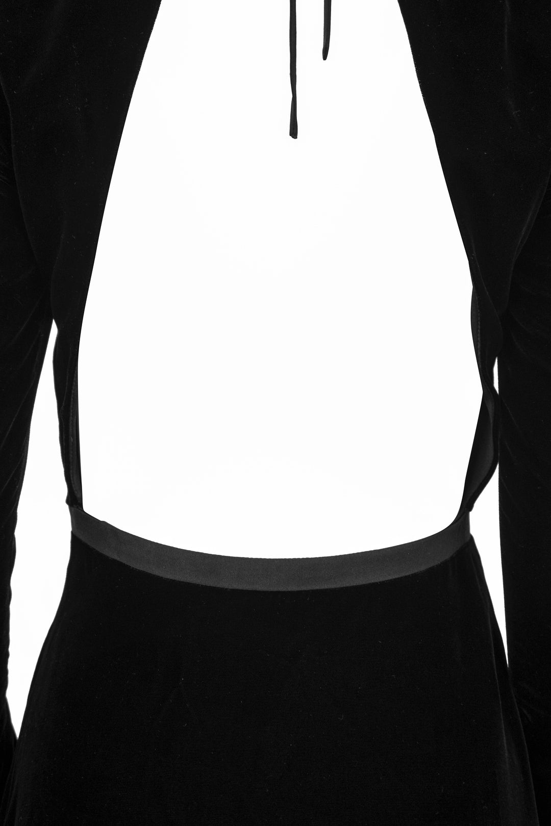 Saint Laurent Velour Fluid Dress in Black - Discounts on Saint Laurent at UAL