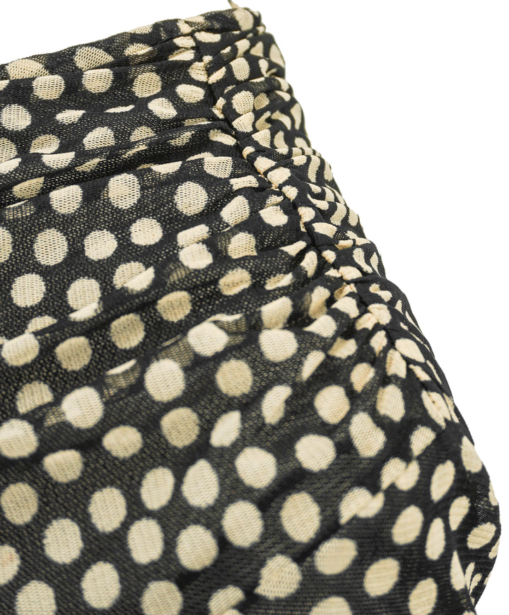 Saint Laurent Polka Dot Mini Dress in Black/Chalk - Discounts on Saint Laurent at UAL
