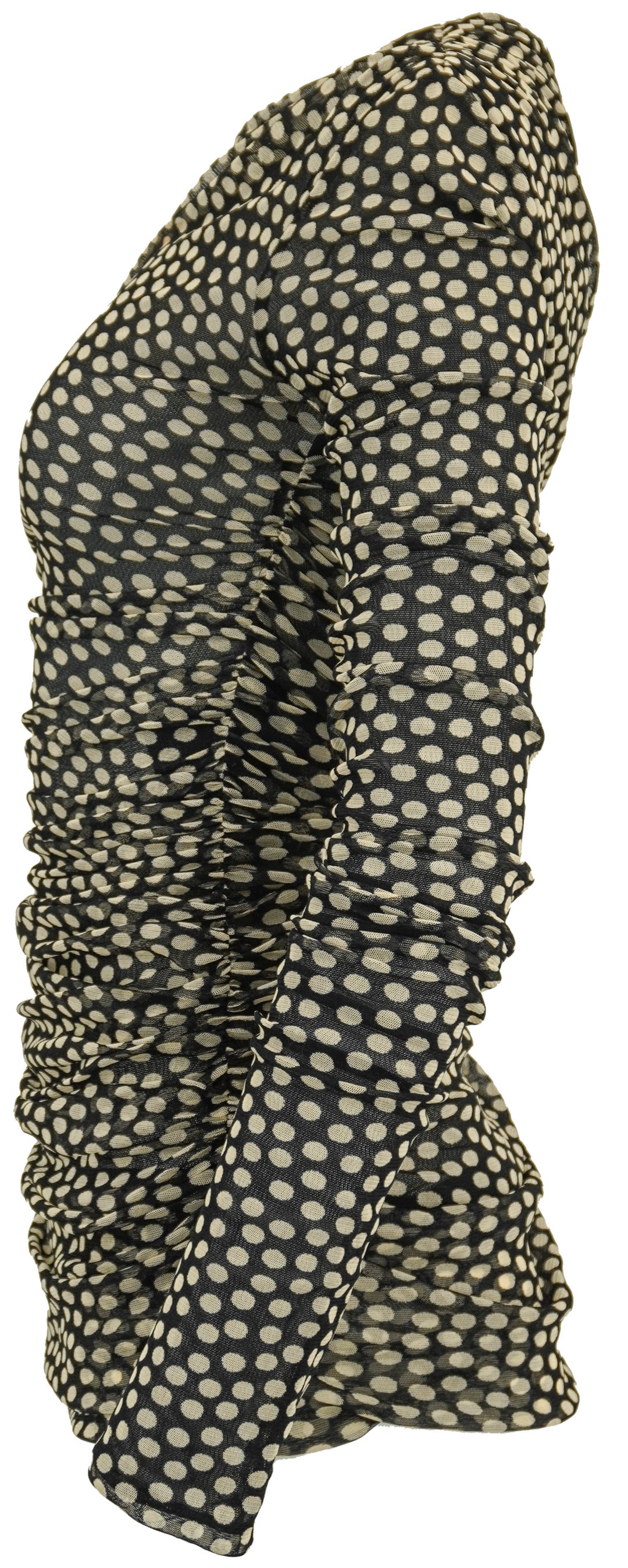 Saint Laurent Polka Dot Mini Dress in Black/Chalk - Discounts on Saint Laurent at UAL