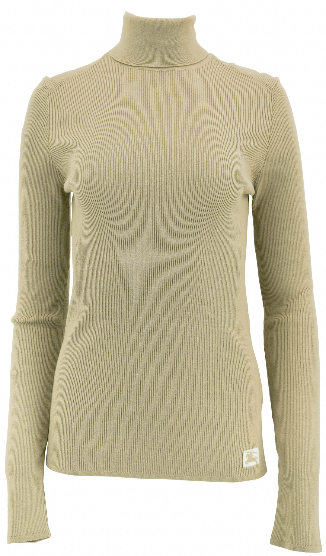 Burberry Ribbed Turtleneck in Limestone - Discounts on Burberry at UAL