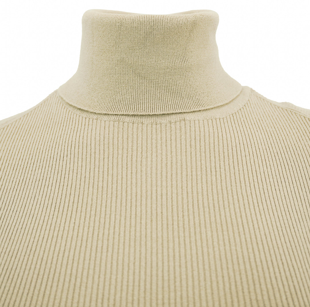 Burberry Ribbed Turtleneck in Limestone - Discounts on Burberry at UAL