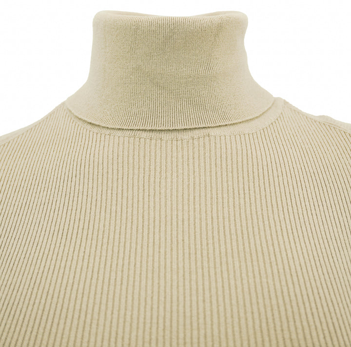 Burberry Ribbed Turtleneck in Limestone - Discounts on Burberry at UAL