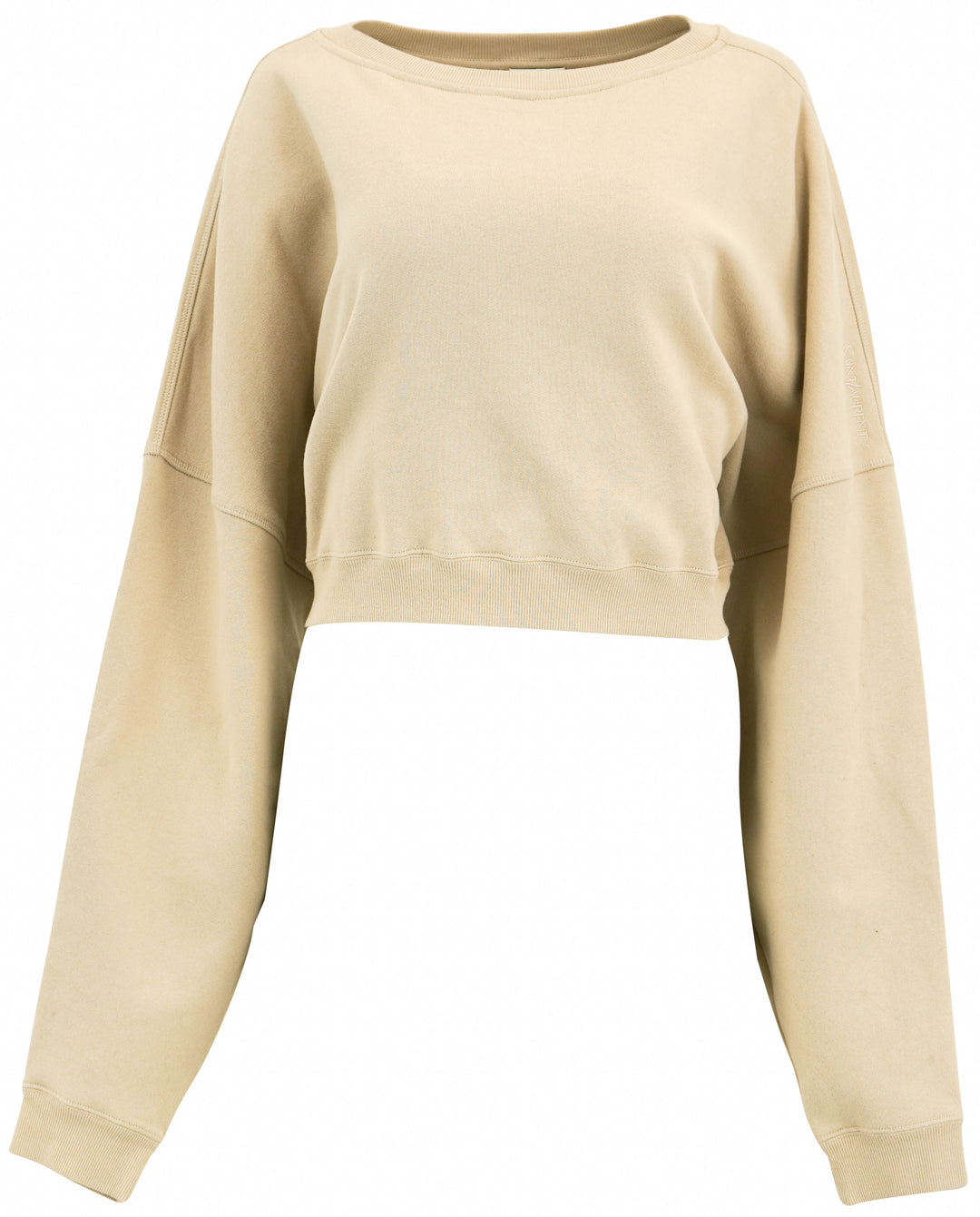 Saint Laurent Cropped Sweatshirt in Powder - Discounts on Saint Laurent at UAL