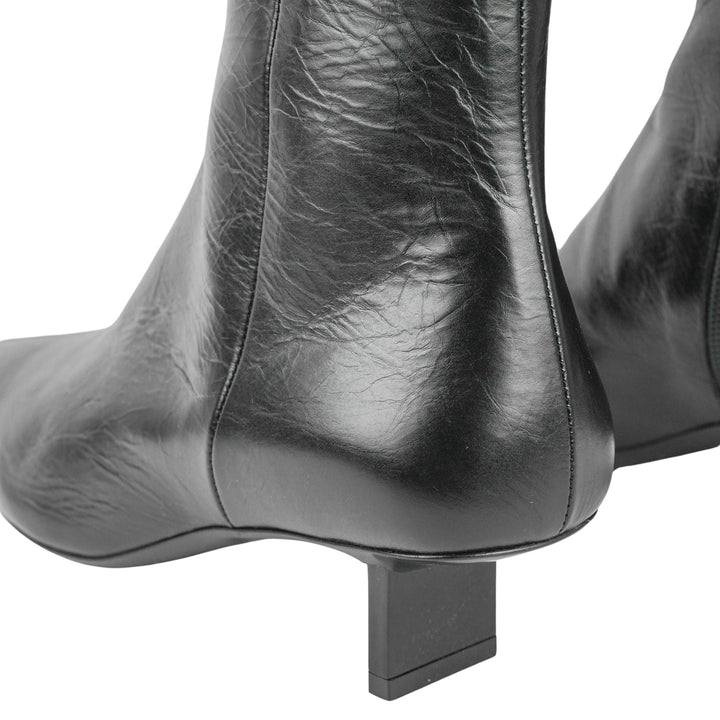 Pierre Hardy Crinkled Ankle Boots in Black - Discounts on Pierre Hardy at UAL