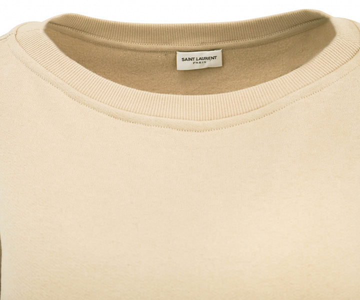 Saint Laurent Cropped Sweatshirt in Powder - Discounts on Saint Laurent at UAL
