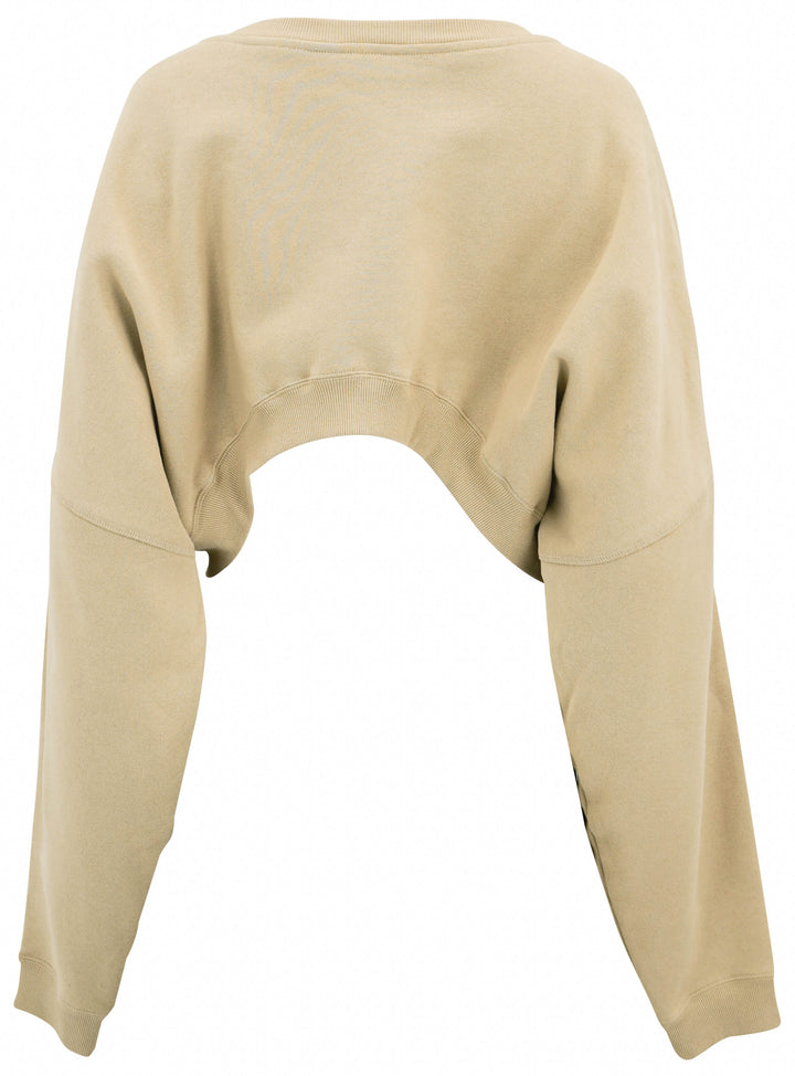 Saint Laurent Cropped Sweatshirt in Powder - Discounts on Saint Laurent at UAL
