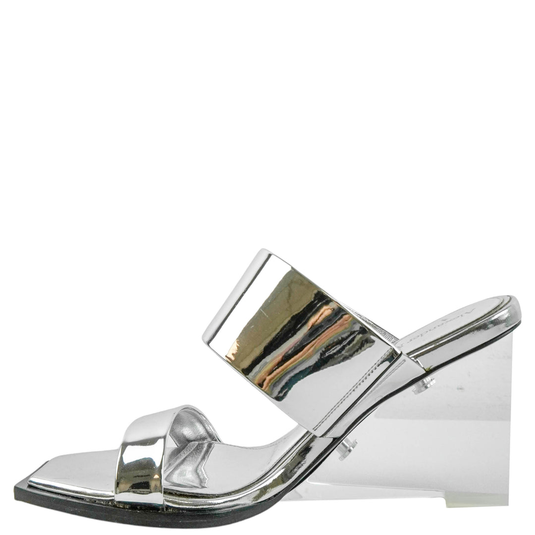 Alexander McQueen Shard Wedge Sandals in Silver