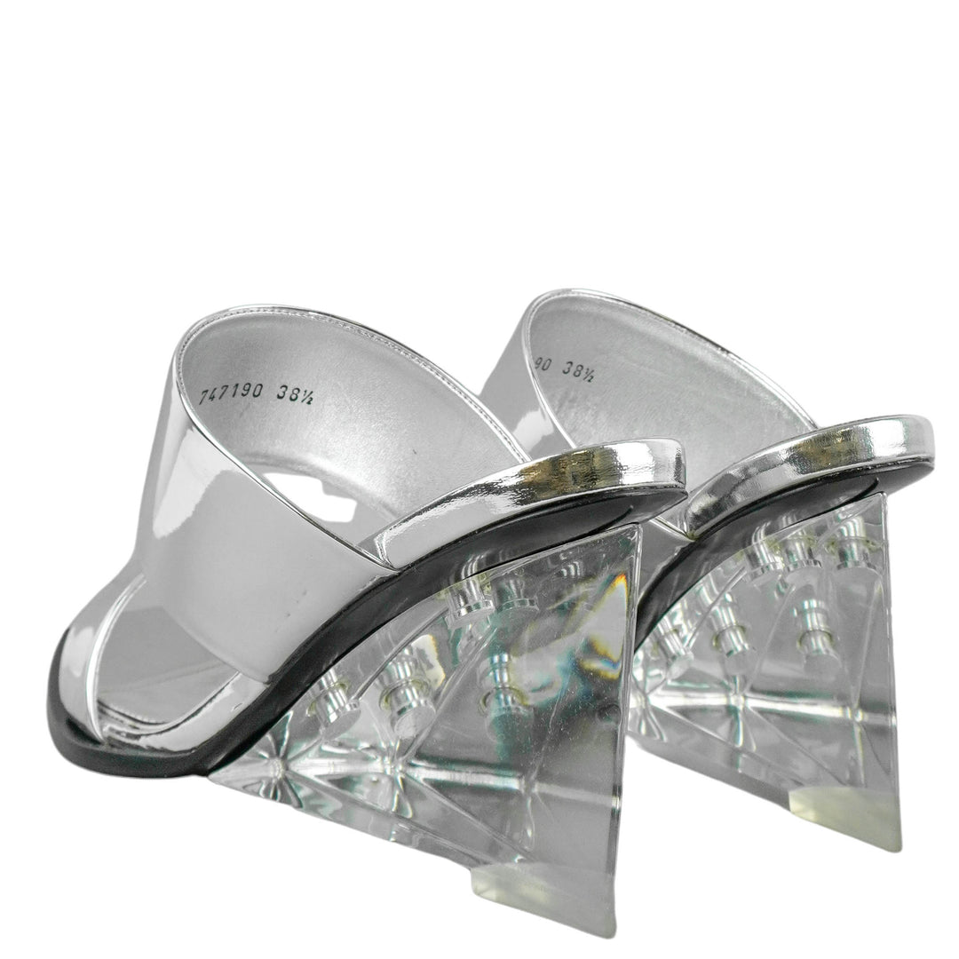 Alexander McQueen Shard Wedge Sandals in Silver