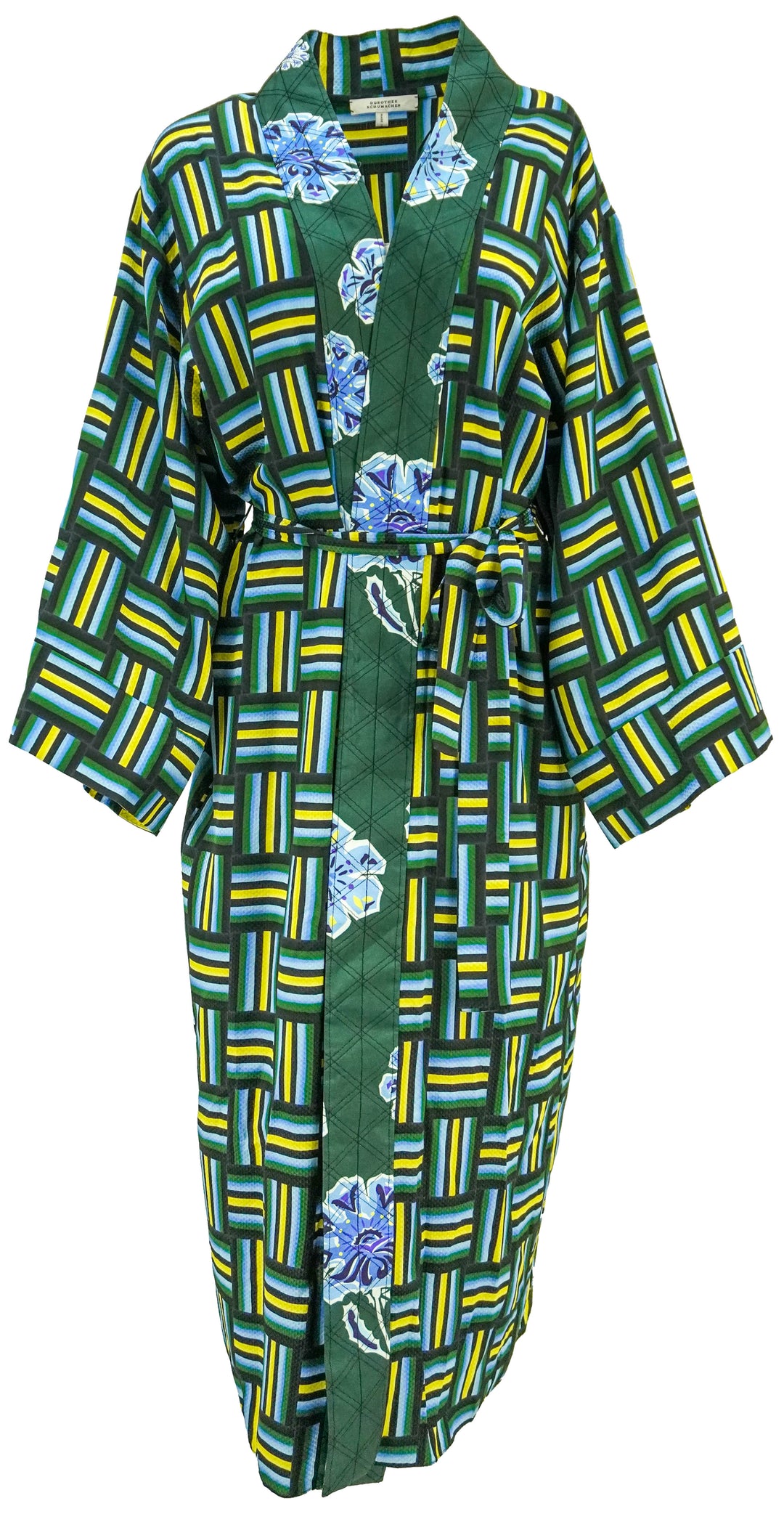 Dorothee Schumacher Graphic Patch Pajama Coat in Blue and Green - Discounts on Dorothee Schumacher at UAL