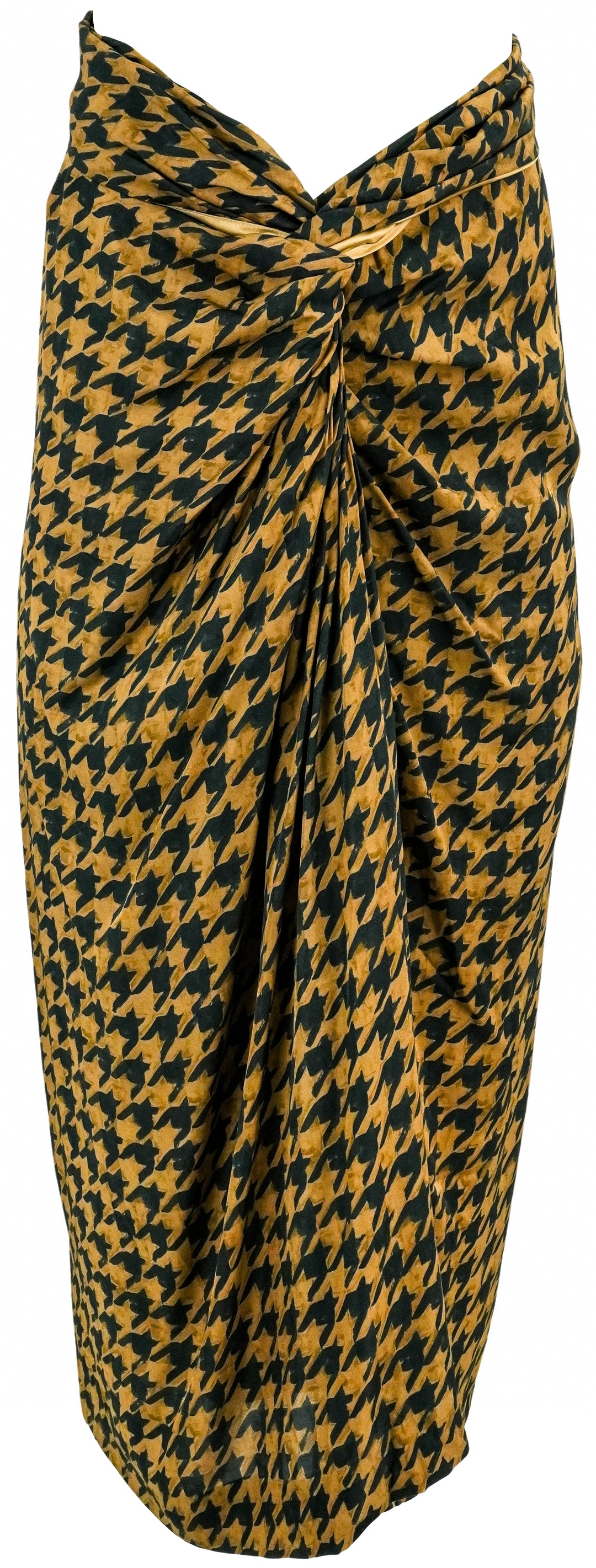 Dries Van Noten Houndstooth Skirt in Brown - Discounts on Dries Van Noten at UAL
