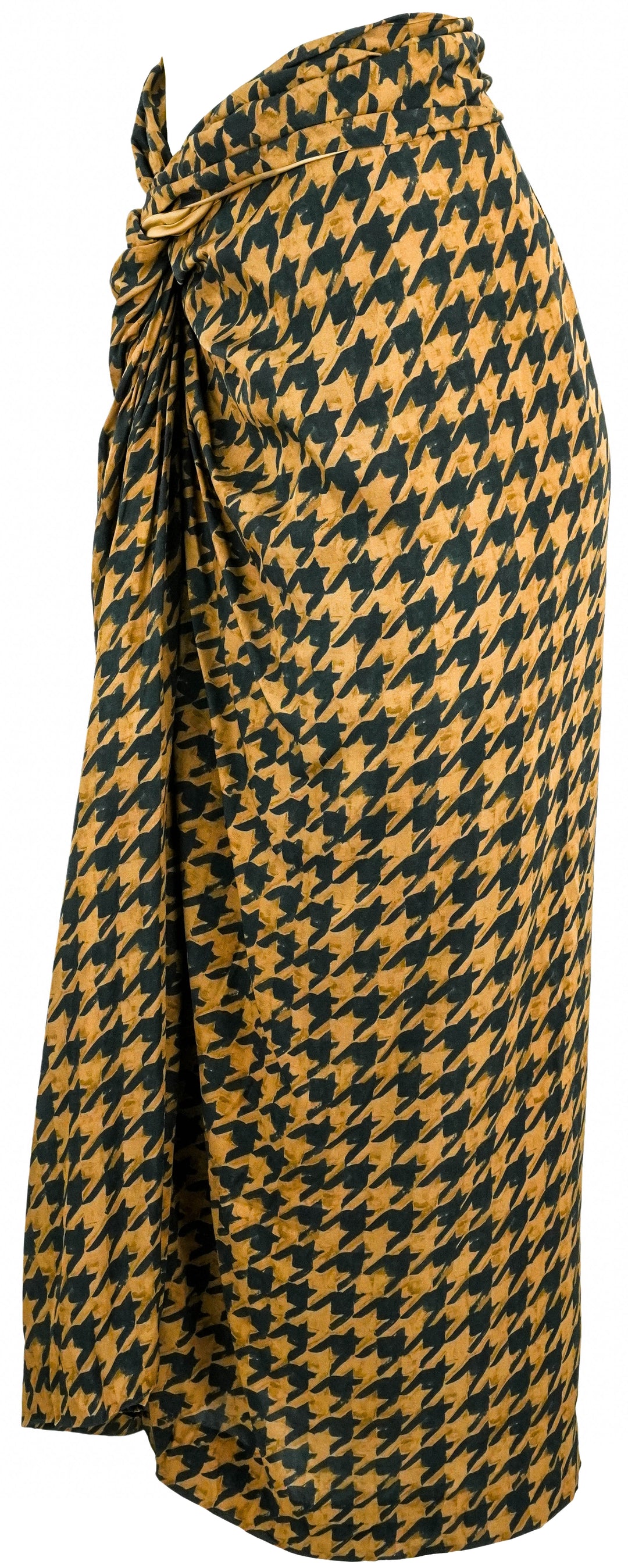 Dries Van Noten Houndstooth Skirt in Brown - Discounts on Dries Van Noten at UAL