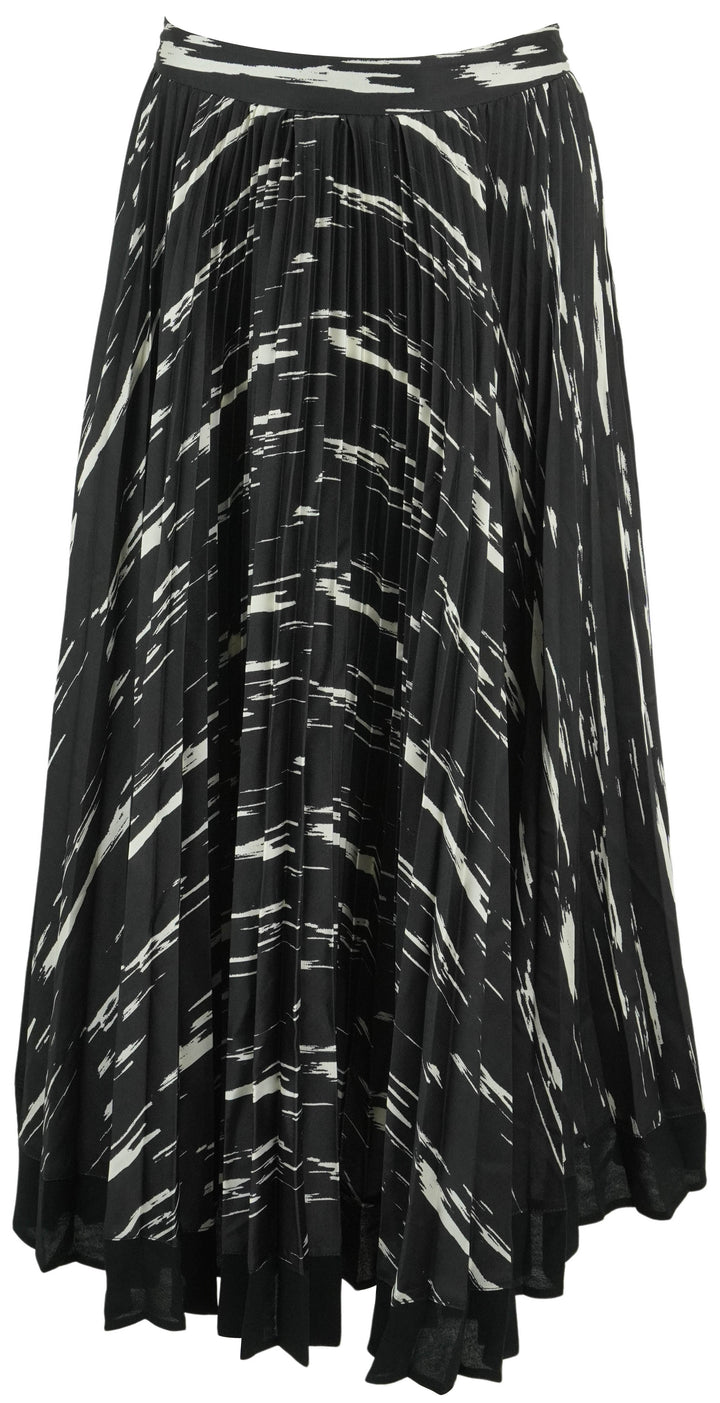 3.1 Phillip Lim Abstract Wood Grain Pleated Skirt in Black - Discounts on Phillip Lim at UAL