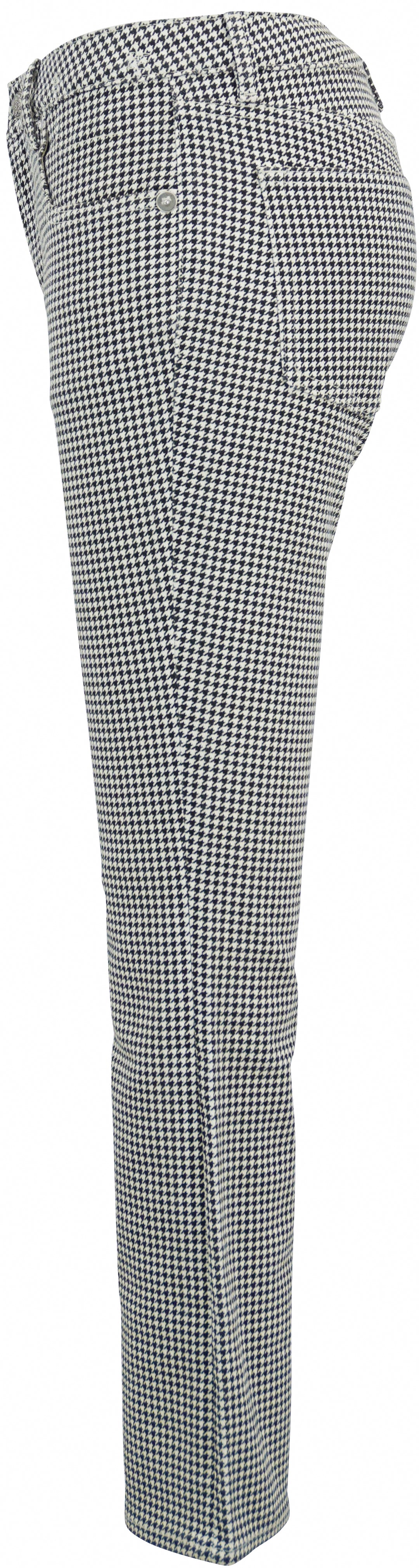 R13 Printed Houndstooth Kick Fit Jeans in Black and White - Discounts on R13 at UAL