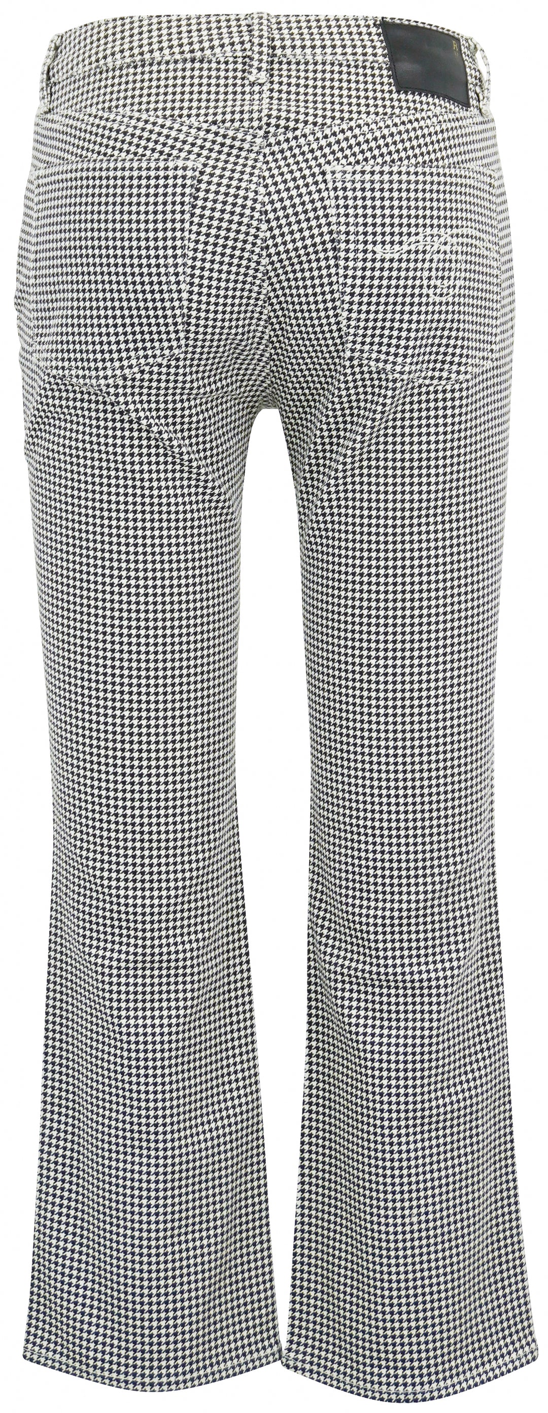 R13 Printed Houndstooth Kick Fit Jeans in Black and White - Discounts on R13 at UAL