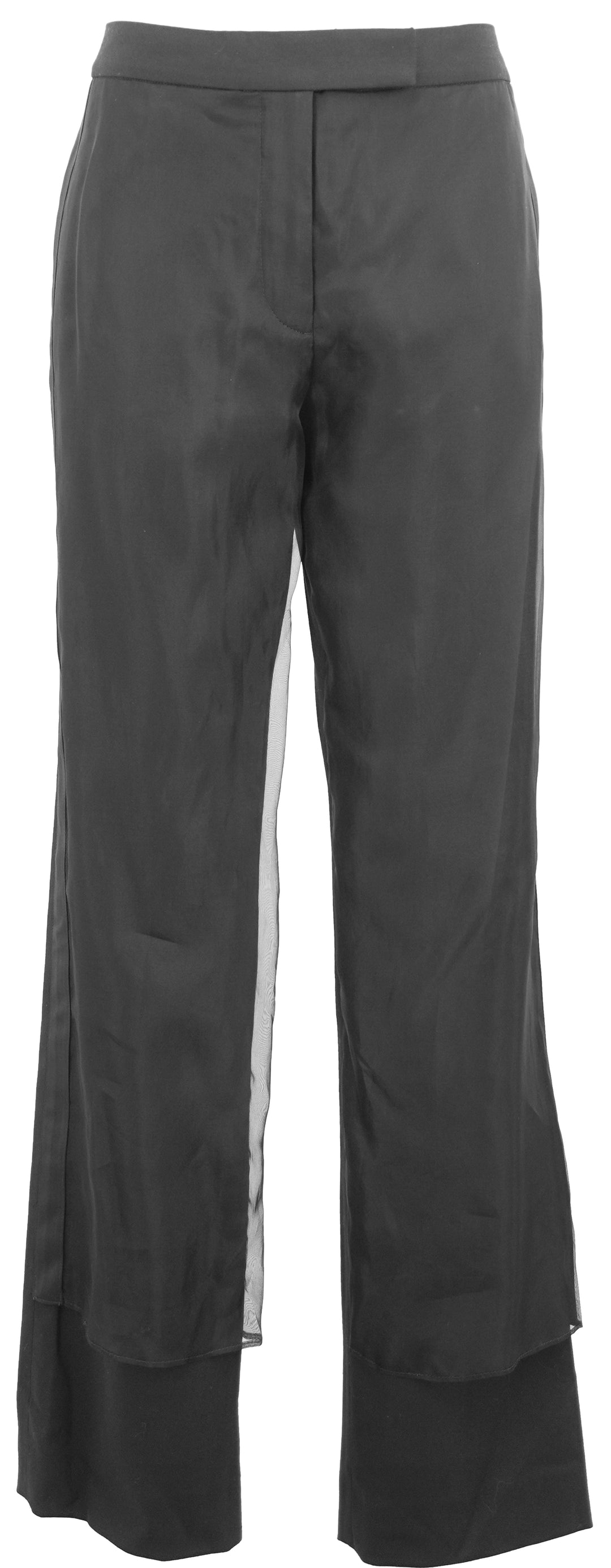 Proenza Schouler Teddy Wool Twill and Organza Pants in Black - Discounts on Proenza Schouler at UAL