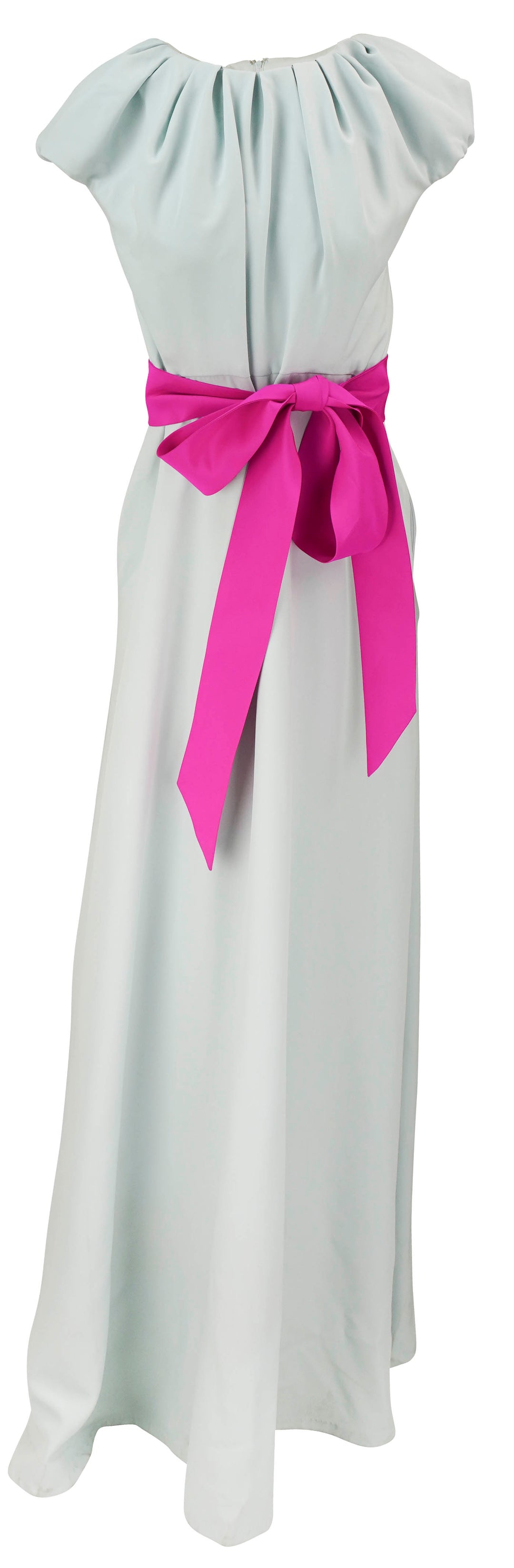 Greta Constantine Omarlow Bow-Sash Satin Gown in Pale Blue - Discounts on Greta Constantine at UAL