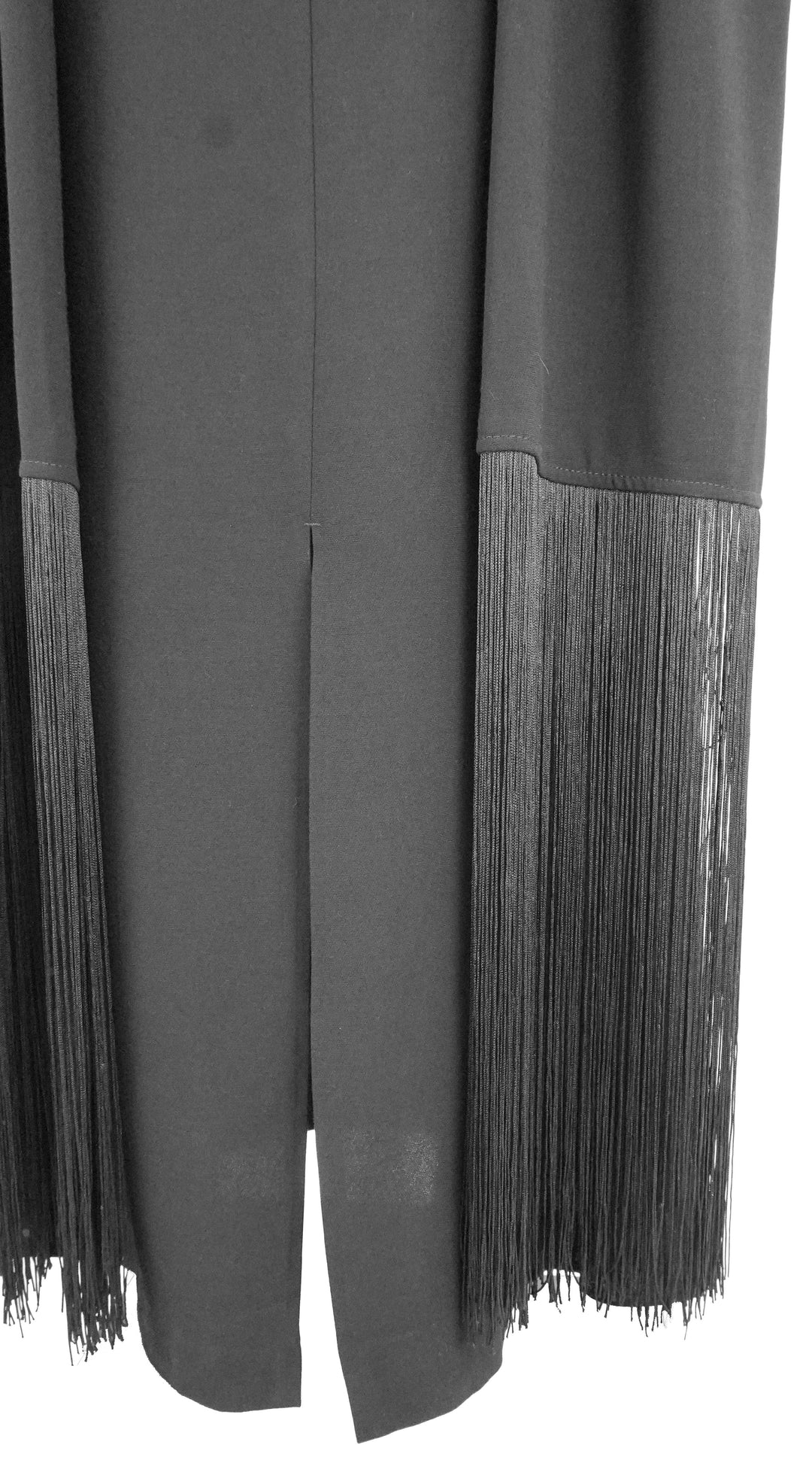 By Malene Birger Cressida Draped Fringed Crepe Maxi Dress in Black - Discounts on By Malene Birger at UAL