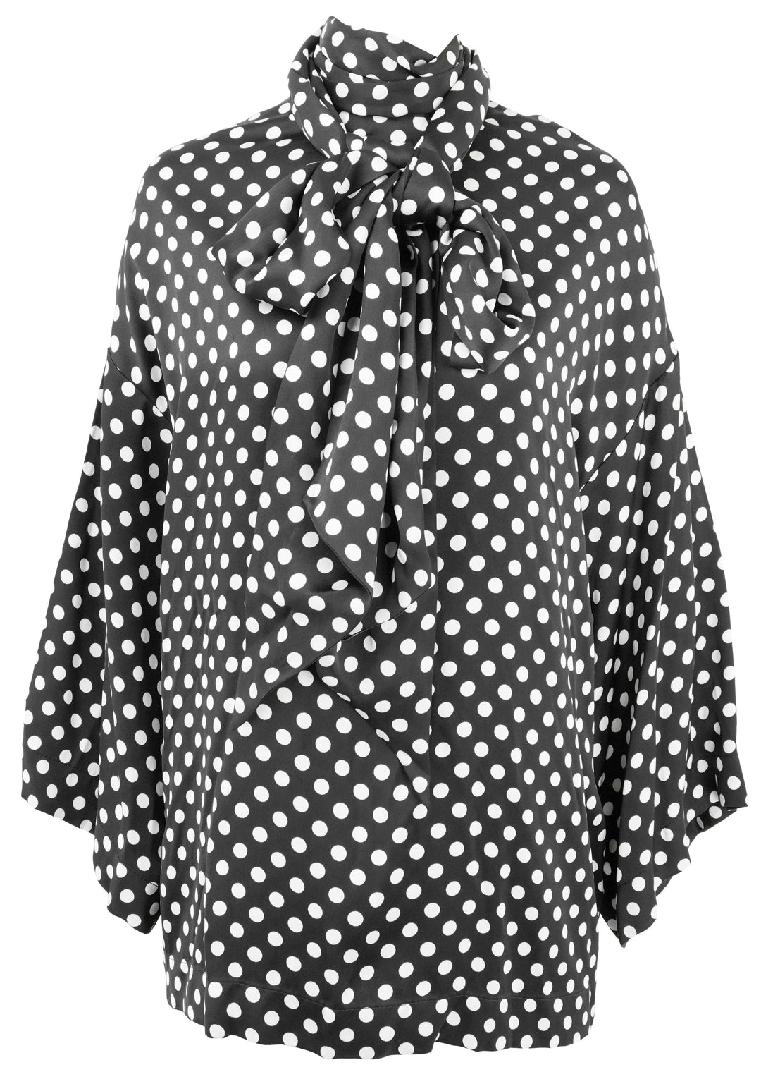 Saint Laurent Polka Dot Shift Dress in Black - Discounts on Saint Laurent at UAL