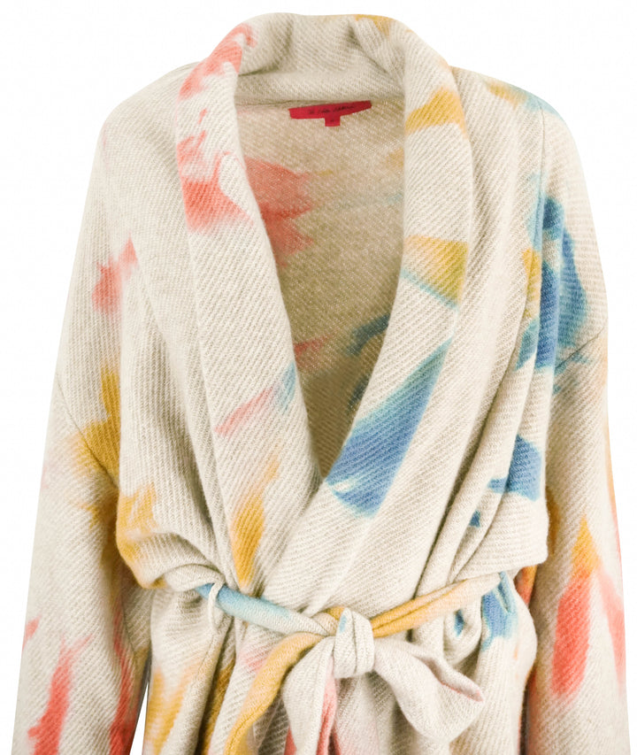 The Elder Statesman Tie-Dye Cardigan in Light Brown Multi - Discounts on The Elder Statesman at UAL