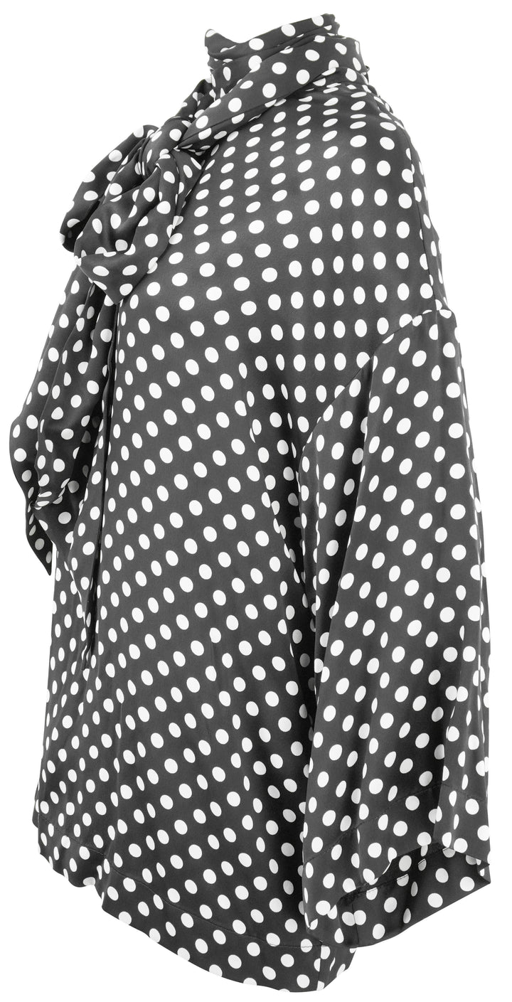 Saint Laurent Polka Dot Shift Dress in Black - Discounts on Saint Laurent at UAL