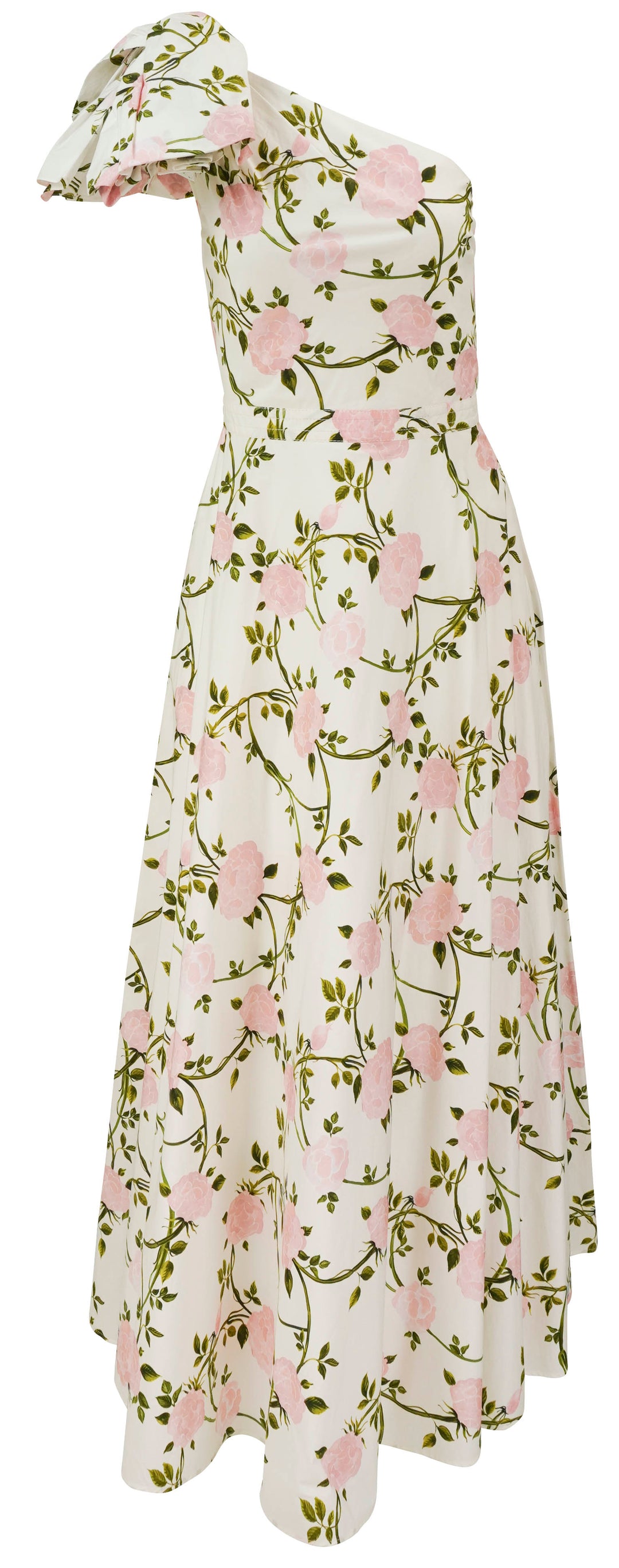 Giambattista Valli Floral Print One Shoulder Maxi Dress in White Multi - Discounts on Giambattista Valli at UAL