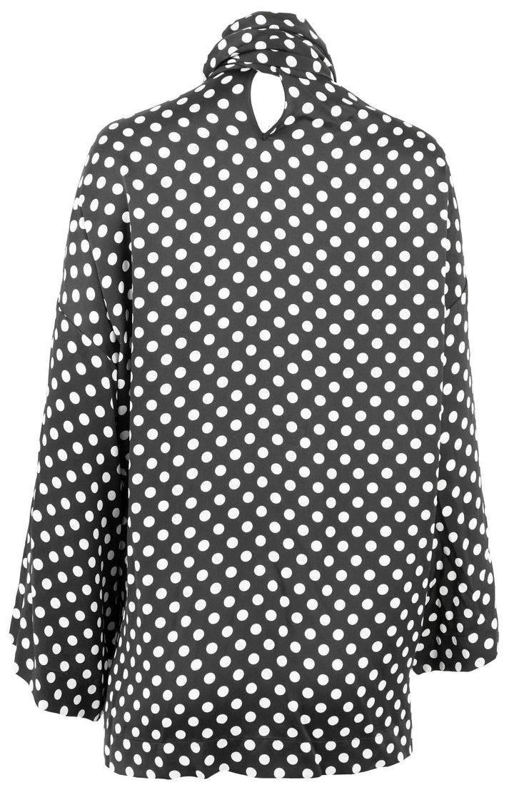 Saint Laurent Polka Dot Shift Dress in Black - Discounts on Saint Laurent at UAL