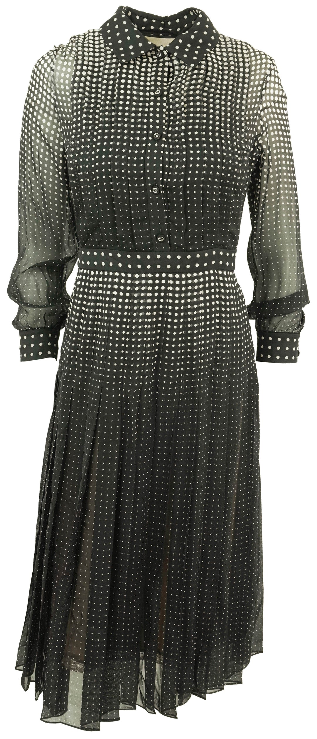 Gucci Sheer Polka Dot Dress in Black/White - Discounts on Gucci at UAL