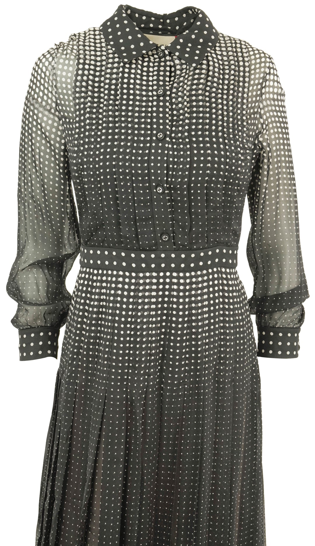 Gucci Sheer Polka Dot Dress in Black/White - Discounts on Gucci at UAL
