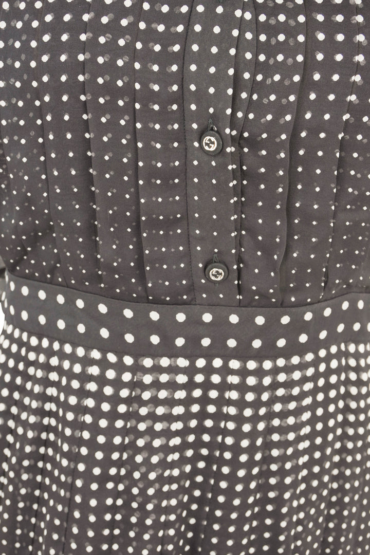 Gucci Sheer Polka Dot Dress in Black/White - Discounts on Gucci at UAL