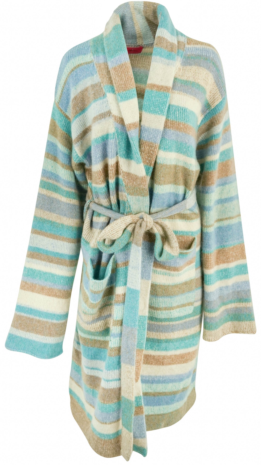The Elder Statesman Striped Cashmere Cardigan in Blue and Brown - Discounts on The Elder Statesman at UAL