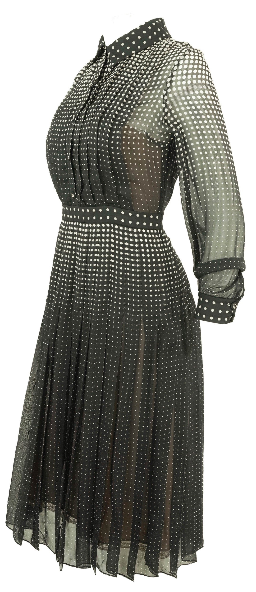 Gucci Sheer Polka Dot Dress in Black/White - Discounts on Gucci at UAL