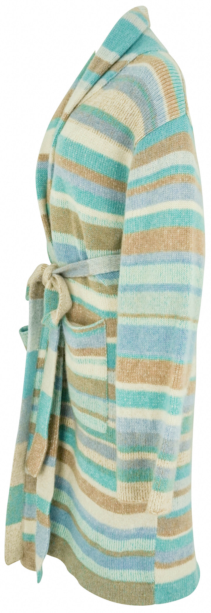 The Elder Statesman Striped Cashmere Cardigan in Blue and Brown - Discounts on The Elder Statesman at UAL