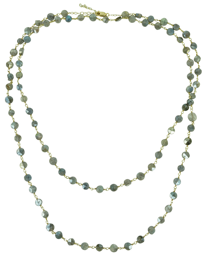 Ela Rae Diana Coin Necklace in Rainbow Moonstone - Discounts on Ela Rae at UAL