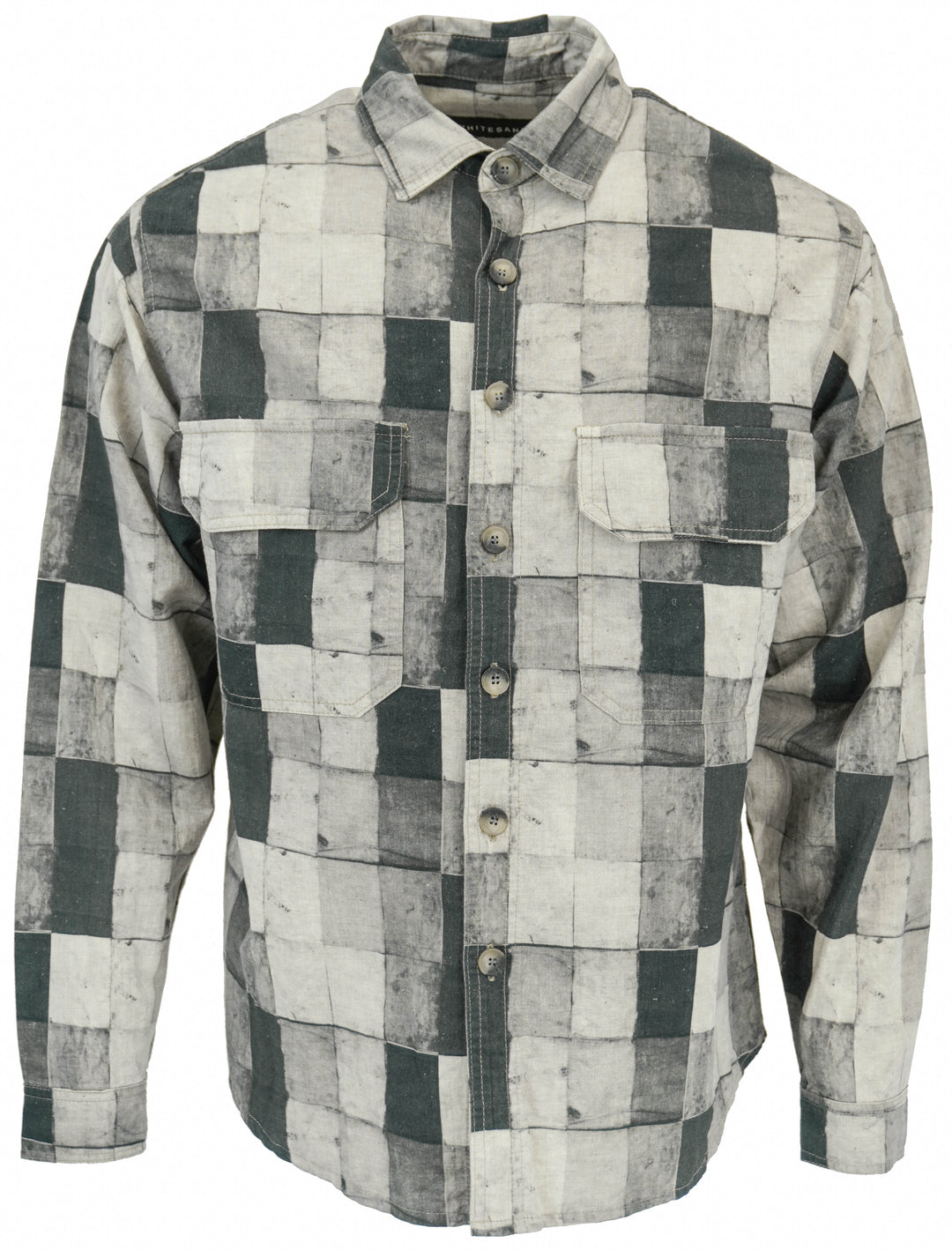 White Sand Button Down Shirt in Black/Grey Checkered Pattern - Discounts on White Sand at UAL