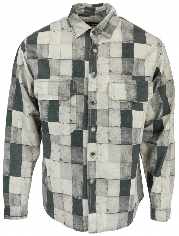 White Sand Button Down Shirt in Black/Grey Checkered Pattern - Discounts on White Sand at UAL