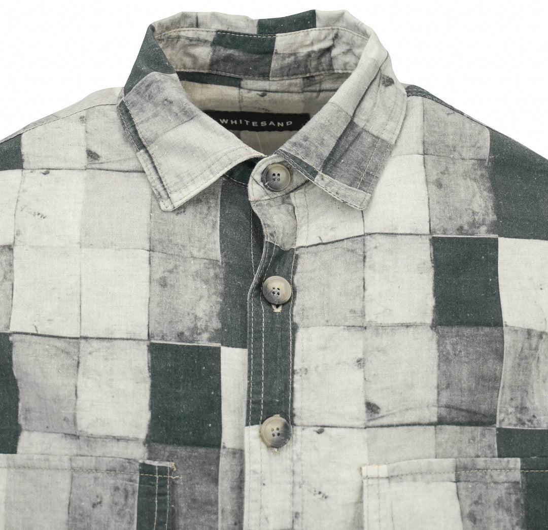 White Sand Button Down Shirt in Black/Grey Checkered Pattern - Discounts on White Sand at UAL