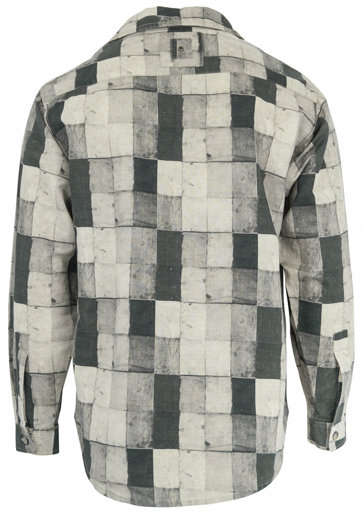 White Sand Button Down Shirt in Black/Grey Checkered Pattern - Discounts on White Sand at UAL