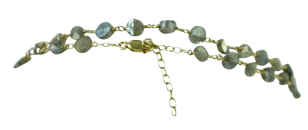 Ela Rae Diana Coin Necklace in Rainbow Moonstone - Discounts on Ela Rae at UAL