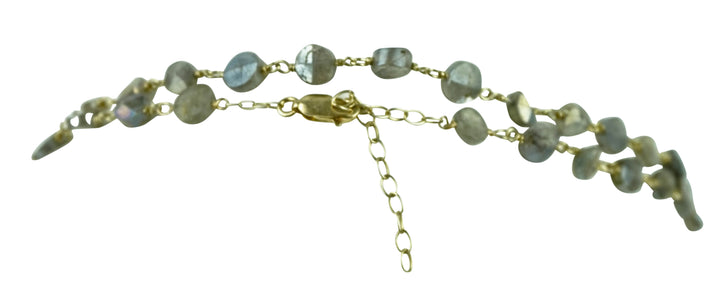 Ela Rae Diana Coin Necklace in Rainbow Moonstone - Discounts on Ela Rae at UAL