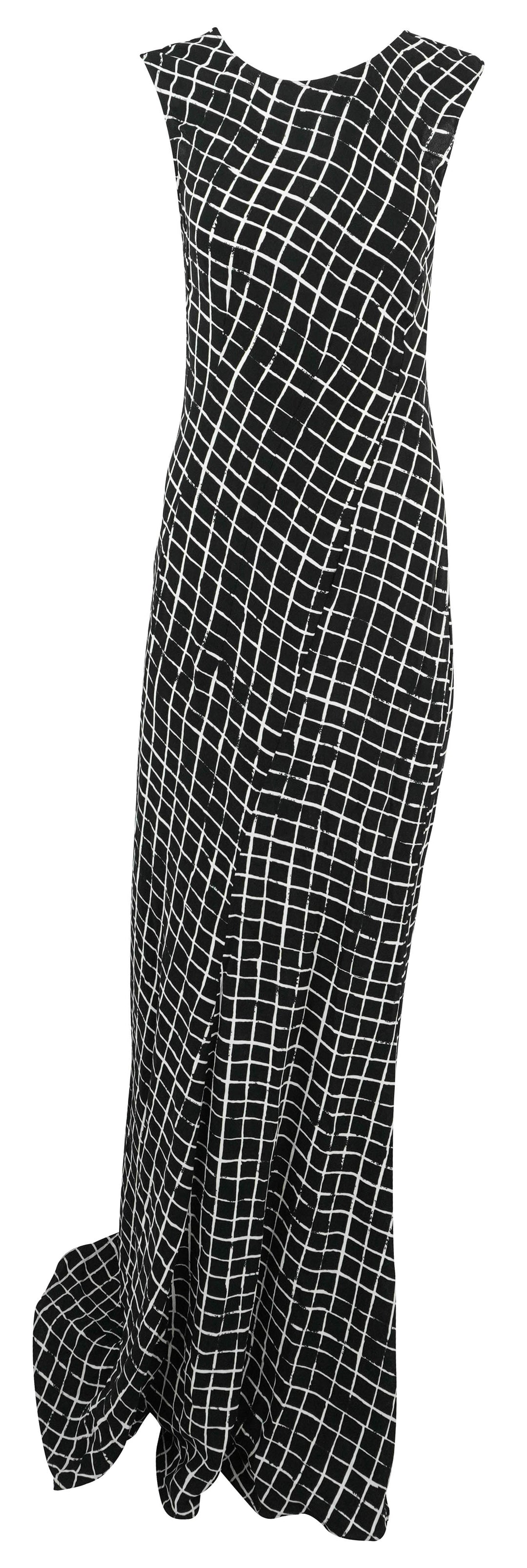 Dries Van Noten Checked Woven Dress in Black/White - Discounts on Dries Van Noten at UAL