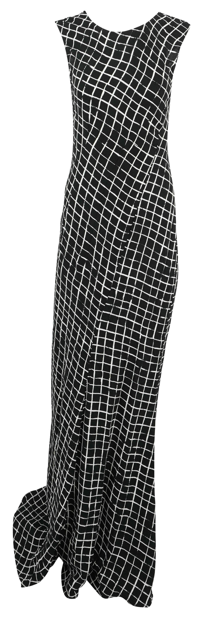 Dries Van Noten Checked Woven Dress in Black/White - Discounts on Dries Van Noten at UAL